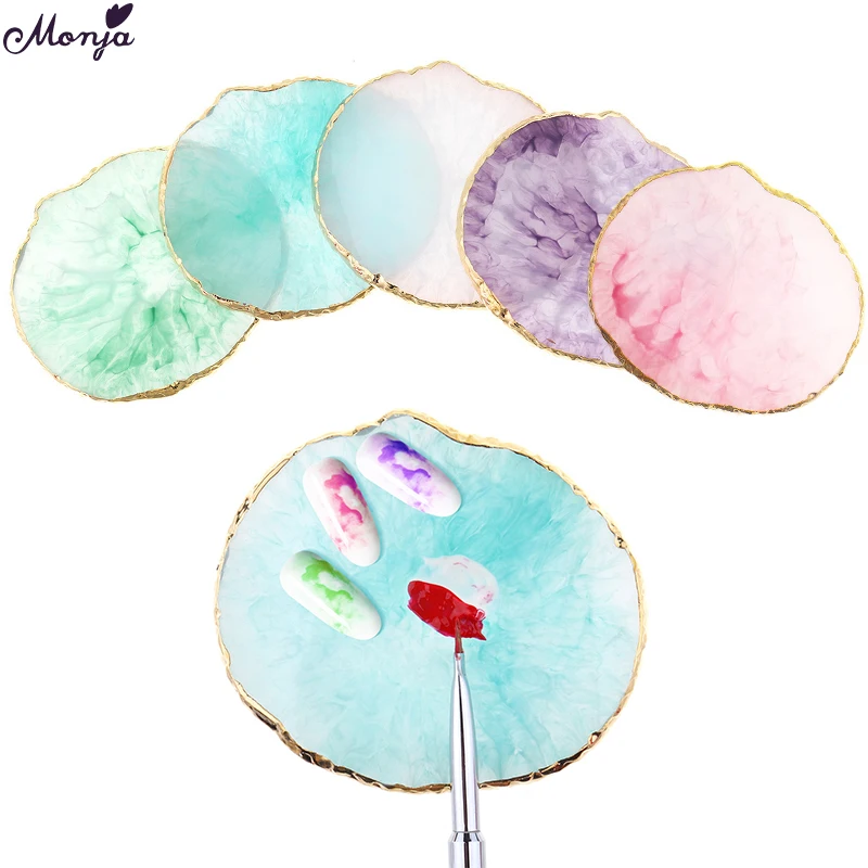 Monja Round Gold Edge Resin Stone Nail Art Acrylic UV Gel Display Palette Nail Polish Painting Showing Board Manicure Tool
Monja Round Gold Edge Resin Stone Nail Art Acrylic UV Gel Display Palette Nail Polish Painting Showing Board Manicure Tool