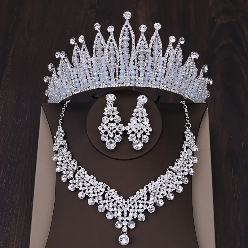 Handmade Crystal Beads Bridal Jewelry Sets African Beads Rhinestone Crown Tiaras Necklace Earrings Set Wedding Dress Accessories
Handmade Crystal Beads Bridal Jewelry Sets African Beads Rhinestone Crown Tiaras Necklace Earrings Set Wedding Dress Accessories