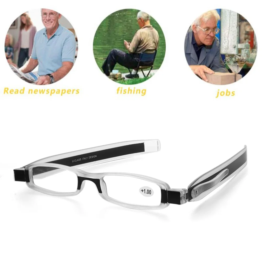 +1.0~+4.0 Fashion Portable Unisex 360 Degree Rotating Folding Reading Glasses Anti Eyeglasses Fatigue Slim Mini Eyeglass
+1.0~+4.0 Fashion Portable Unisex 360 Degree Rotating Folding Reading Glasses Anti Eyeglasses Fatigue Slim Mini Eyeglass