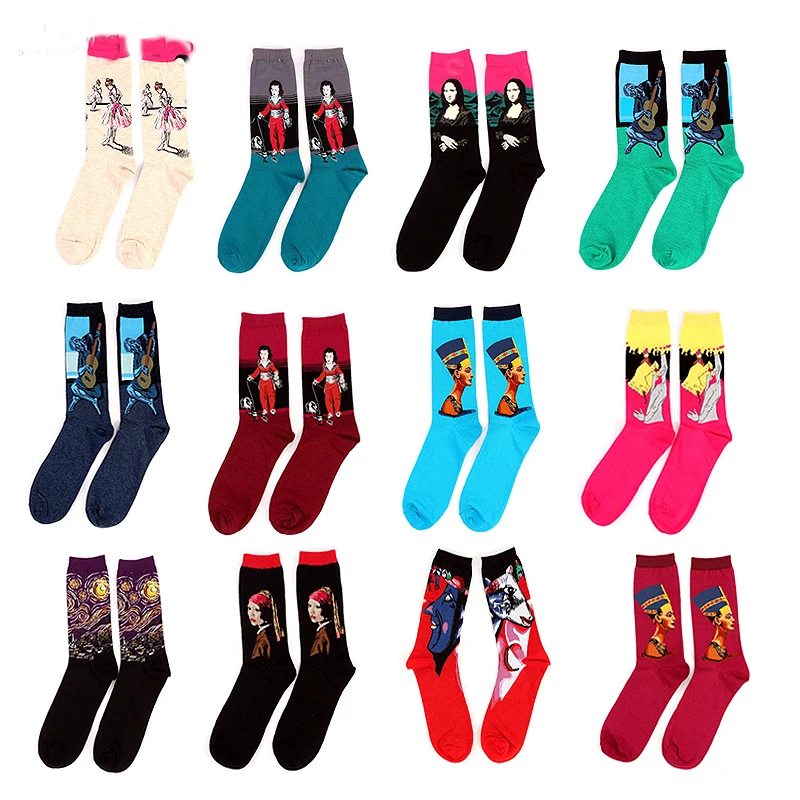 2017 New Fashion Art Cotton Crew Socks of Painting Famous Character Pattern for Women Men Harajuku Design Sox Calcetines VanGogh
2017 New Fashion Art Cotton Crew Socks of Painting Famous Character Pattern for Women Men Harajuku Design Sox Calcetines VanGogh