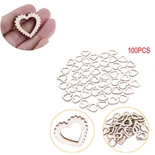 NIEUWE 2019 DIY Leeg Holle Houten Hart Versieringen Ambachten Bruiloft Liefde Tags String Opknoping 20mm 100 stks/partij(China)