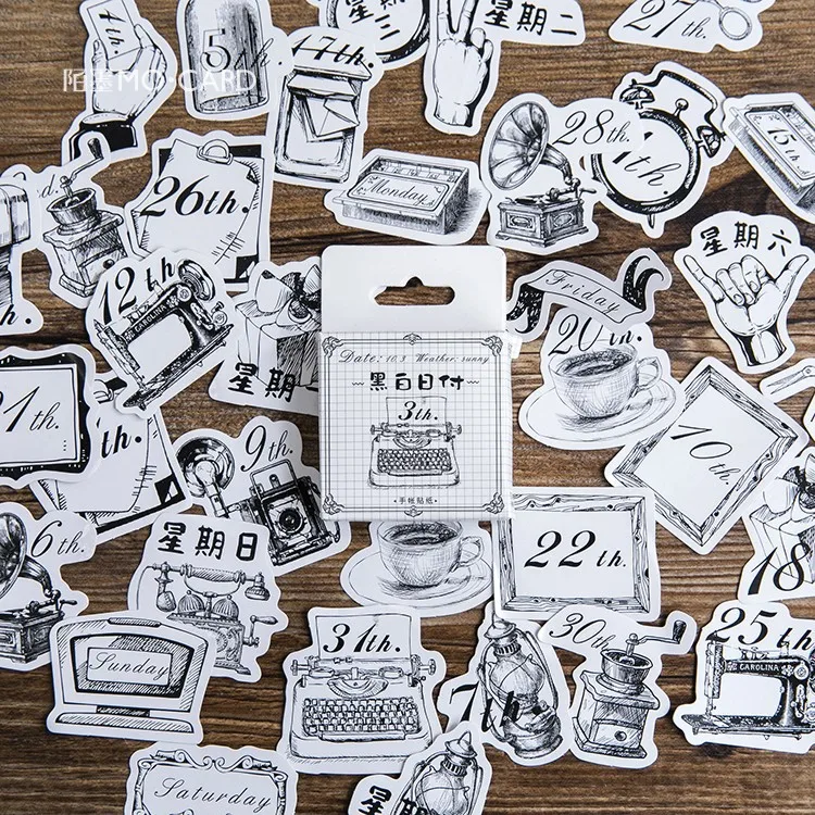 Creative black white Life Supply Date Stickers Diary Album Decorative Stickers Flakes Office School Supplies Stationery
Creative black white Life Supply Date Stickers Diary Album Decorative Stickers Flakes Office School Supplies Stationery