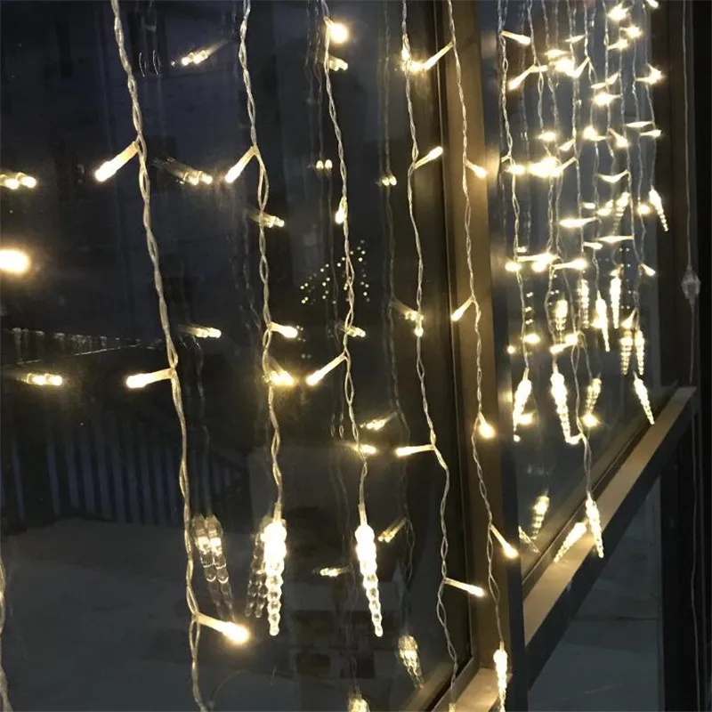 New 4m*0.4-0.6m 100 LED Light Flashing Lane LED String lamps curtain icicle Christmas festival lights 220v EU plug
New 4m*0.4-0.6m 100 LED Light Flashing Lane LED String lamps curtain icicle Christmas festival lights 220v EU plug
