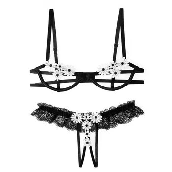 Valentine's Day Romantic Flower Underwire Push Up Bra Open Crotch Panty Suit Seducive Lingerie Underwear Women Set
Valentine's Day Romantic Flower Underwire Push Up Bra Open Crotch Panty Suit Seducive Lingerie Underwear Women Set