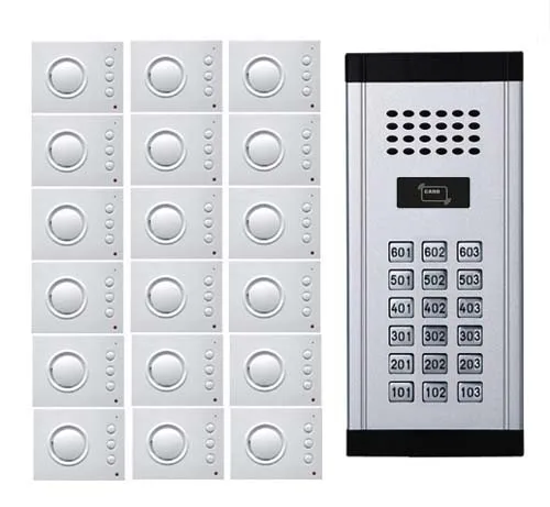 Intercom System Audio Door Phone for 18 apartments, 4-wired Audio Doorphone With Hand-free Indoor Units ,ID Card Unlock
Intercom System Audio Door Phone for 18 apartments, 4-wired Audio Doorphone With Hand-free Indoor Units ,ID Card Unlock