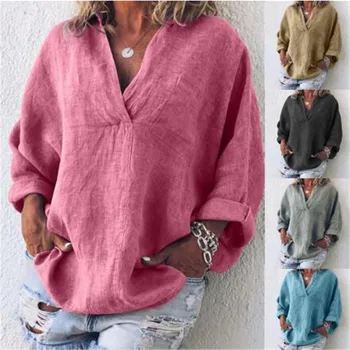 Women Casual Solid Color Long Sleeve Shirt Loose V-neck Womens Summer 2019 Blouses Large size 5XL Tops Plus Size Spring Blusas
Women Casual Solid Color Long Sleeve Shirt Loose V-neck Womens Summer 2019 Blouses Large size 5XL Tops Plus Size Spring Blusas