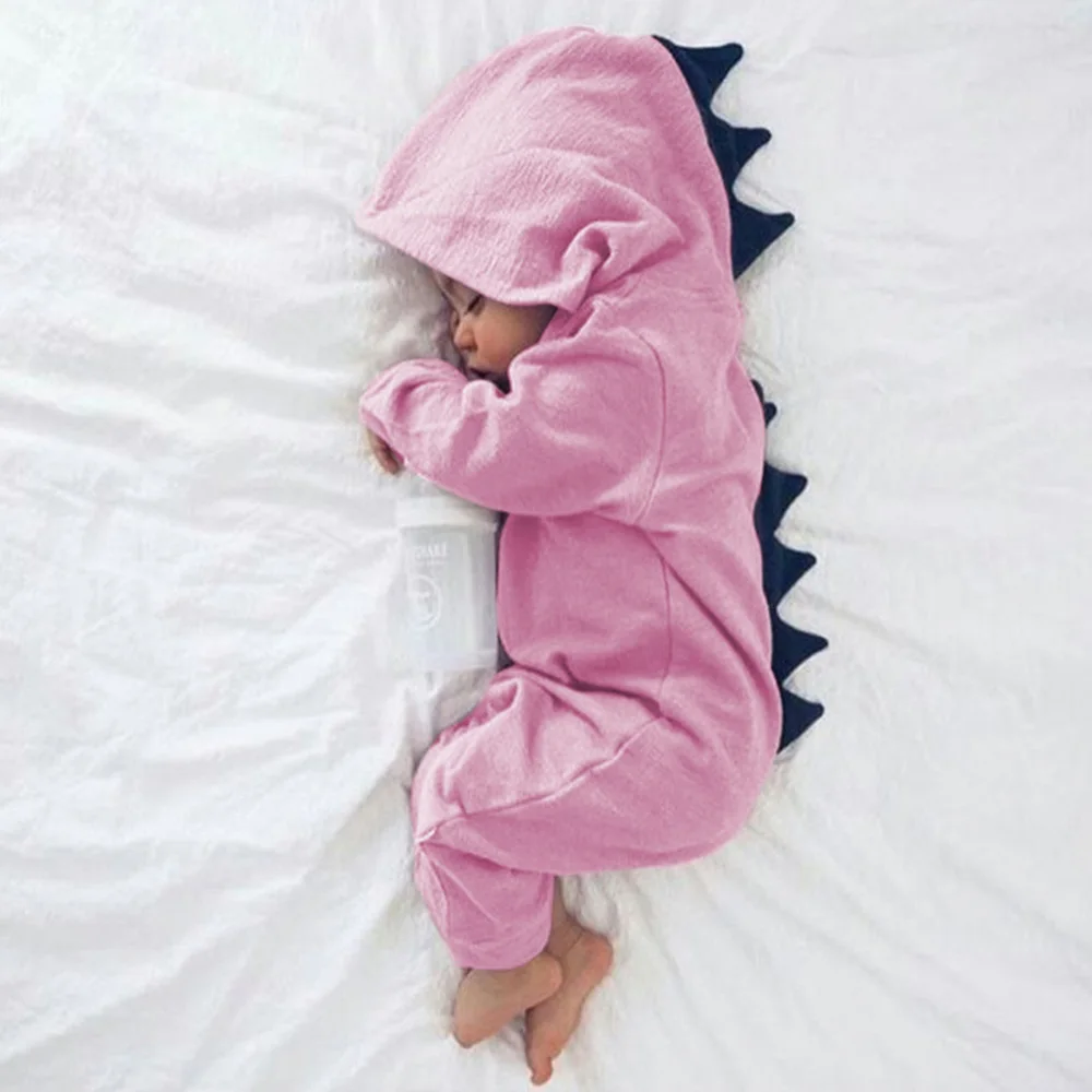 New Cute Solid Baby Boy Girl 3D Dinosaur Costume Solid Pink Gray Rompers Warm Spring Autumn Cotton Romper Playsuit Clothes
New Cute Solid Baby Boy Girl 3D Dinosaur Costume Solid Pink Gray Rompers Warm Spring Autumn Cotton Romper Playsuit Clothes