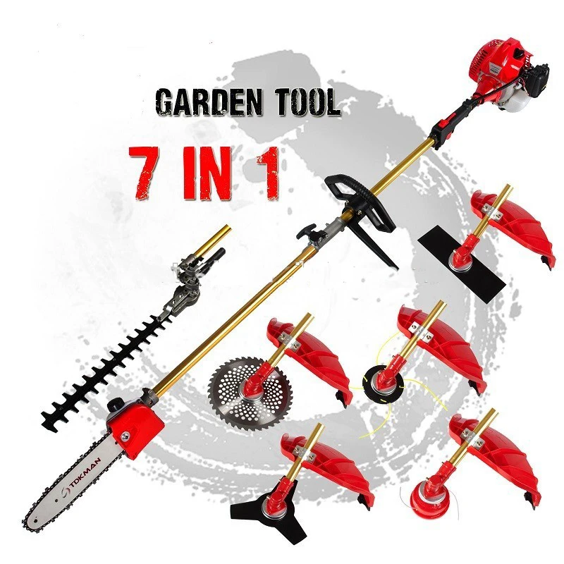 Multipurpose 52CC 2-STROKES 7 in 1 Multi brush cutter lawn mower grass trimmer tree pruner Bush Cutter Whipper Snipper
Multipurpose 52CC 2-STROKES 7 in 1 Multi brush cutter lawn mower grass trimmer tree pruner Bush Cutter Whipper Snipper