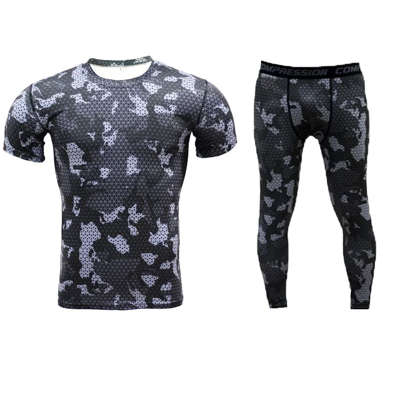 Mens T Shirt Suits Camouflage Compression Short Sleeve Shirt + Leggings Sets Fitness Brand Clothing Quick Dry Crossfit Shirts
Mens T Shirt Suits Camouflage Compression Short Sleeve Shirt + Leggings Sets Fitness Brand Clothing Quick Dry Crossfit Shirts