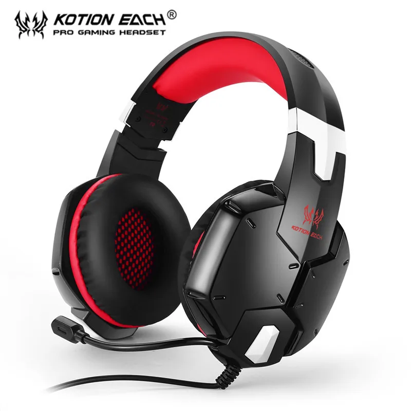 Image Gaming Headphone KOTION EACH 3.5mm Game Headset Noise Canceling Headband Headphones with Mic Microphone for PC Laptop Cell Phone