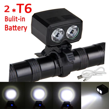 USB Rechargeable 2x XML T6 LED Bike Light Front Handlebar Bicycle Lamp Built-in Battery 5 Modes Headlight Cycling LED Light
USB Rechargeable 2x XML T6 LED Bike Light Front Handlebar Bicycle Lamp Built-in Battery 5 Modes Headlight Cycling LED Light