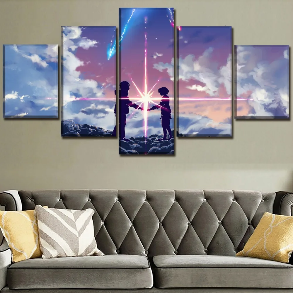 Modular Canvas Paintings Framework Home Decor 5 Pieces Anime Movie Your Name Poster HD Printed Pictures Living Room Wall Art
Modular Canvas Paintings Framework Home Decor 5 Pieces Anime Movie Your Name Poster HD Printed Pictures Living Room Wall Art