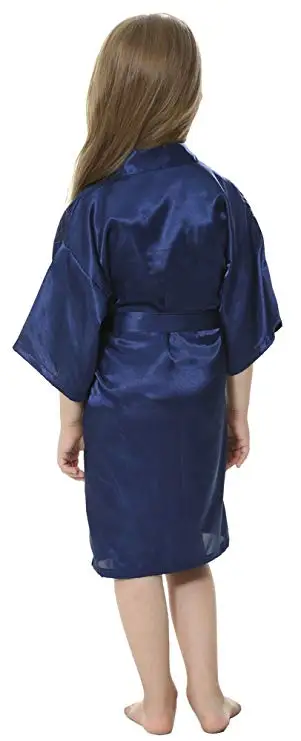 Kids Solid Satin Rayon Kimono Robe Bridesmaid Solid Bathrobe Children Nightgown Sleepwear Dressing Gown Kids Solid Satin Rayon Kimono Robe Bridesmaid Solid Bathrobe Children Nightgown Sleepwear Dressing Gown
