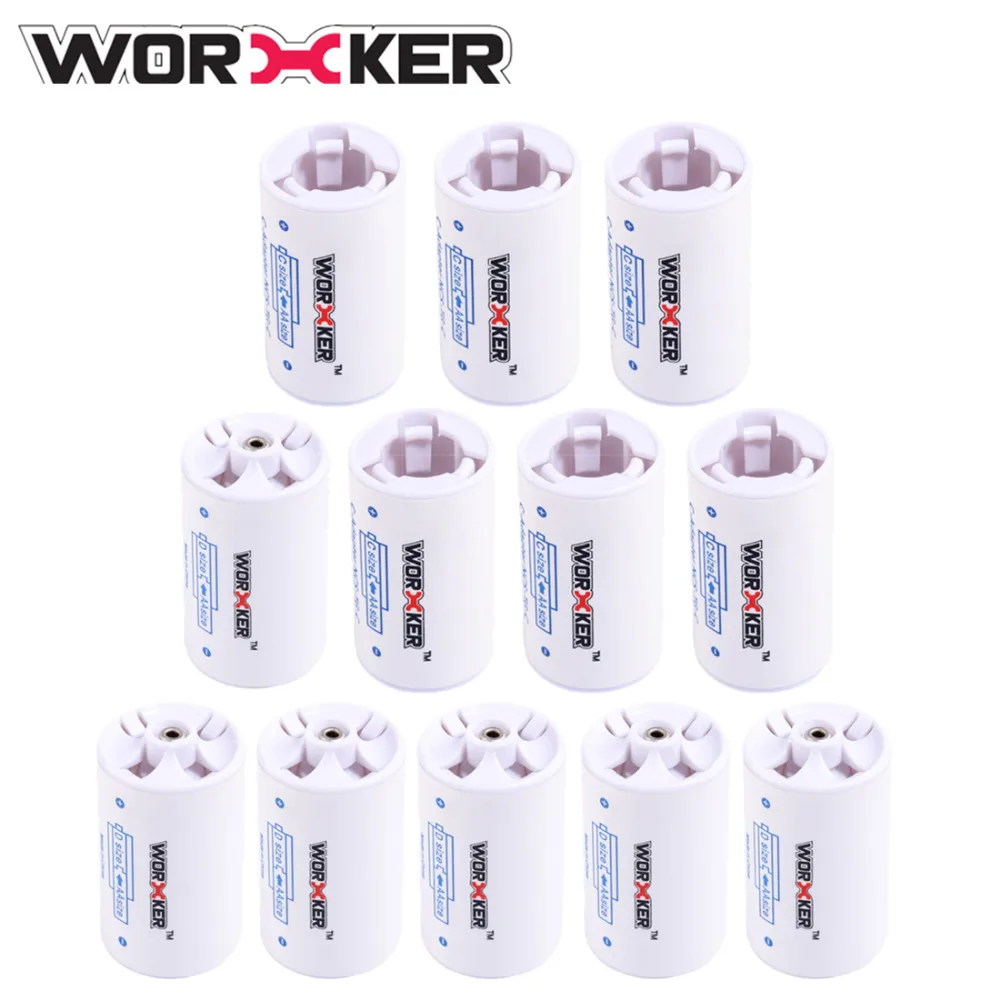 Worker 6 pcs Modified AA to D + 6 pcs AA to C Size Spacer Plastic Battery Converter Adapter for Nerf
Worker 6 pcs Modified AA to D + 6 pcs AA to C Size Spacer Plastic Battery Converter Adapter for Nerf