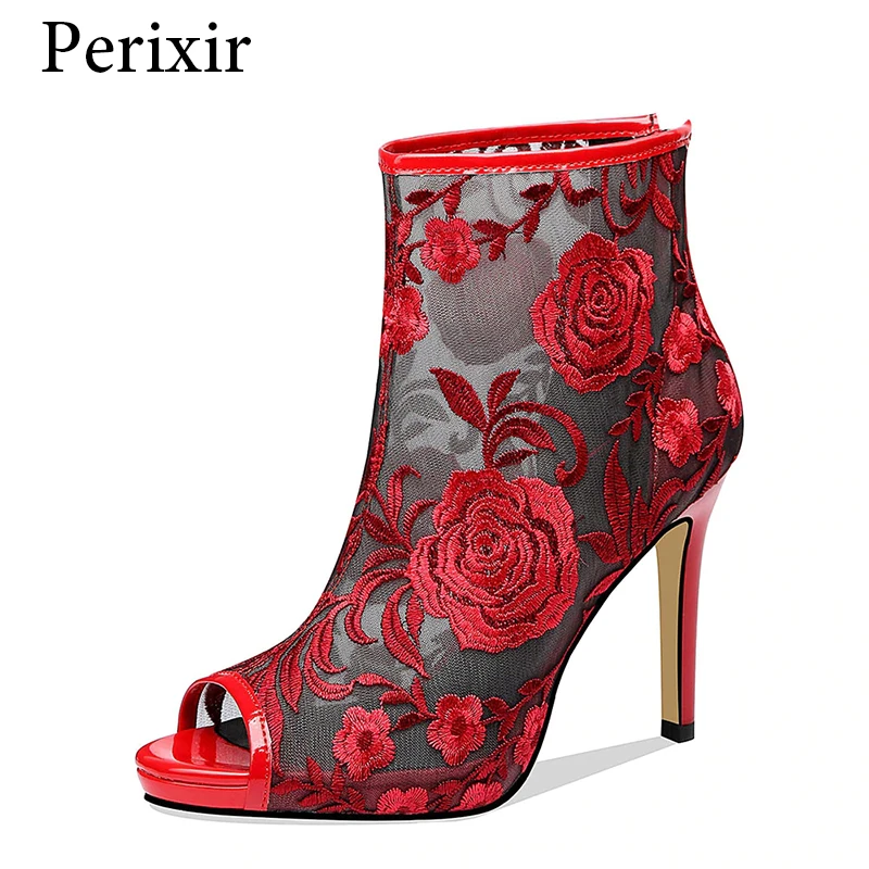 Perixir Summer Ankle Boots for Women Handmade Luxury Designer High Heels Perforated Embroider Net Boots Woman Mesh Booties Shoes
Perixir Summer Ankle Boots for Women Handmade Luxury Designer High Heels Perforated Embroider Net Boots Woman Mesh Booties Shoes
