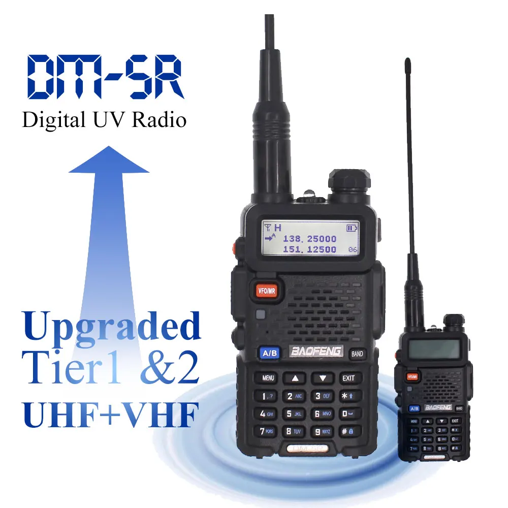 Baofeng DMR Digital Two way radio DM-5R DM5R Dual band 136-174&400-520 mhz Portable Digital Radio 2000Mah Battery
Baofeng DMR Digital Two way radio DM-5R DM5R Dual band 136-174&400-520 mhz Portable Digital Radio 2000Mah Battery