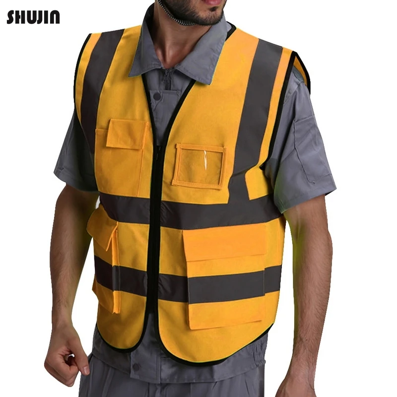 SHUJIN 2019 Men High Visibility Zipper Front Safety Vest Reflective Strip Safety Vest With Pockets Engineering Traffic Vest Male
SHUJIN 2019 Men High Visibility Zipper Front Safety Vest Reflective Strip Safety Vest With Pockets Engineering Traffic Vest Male