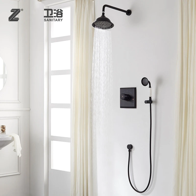Oil Rubbed Bronze Black Solid brass bathroom wall mounted shower faucet square Cold and hot water mixing valve shower set
Oil Rubbed Bronze Black Solid brass bathroom wall mounted shower faucet square Cold and hot water mixing valve shower set