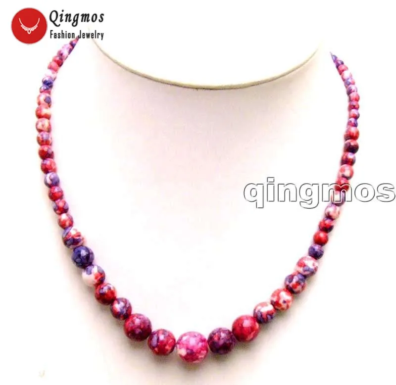 Qingmos Natural Agates Necklace for Women with 4-12mm Round Amaranth Multicolor 18" Agates Chokers Necklace Jewelry Colar 5857
Qingmos Natural Agates Necklace for Women with 4-12mm Round Amaranth Multicolor 18" Agates Chokers Necklace Jewelry Colar 5857