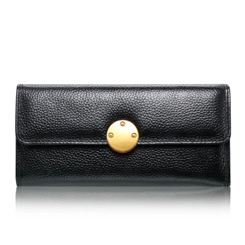 2018 Vintage Female Long Womens Wallets Purses High Quality Solid Color Soft Real Leather Bronze Hasp Ladies Daily Clutch
2018 Vintage Female Long Womens Wallets Purses High Quality Solid Color Soft Real Leather Bronze Hasp Ladies Daily Clutch