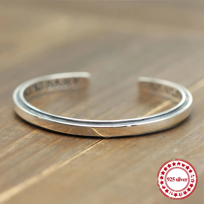 S925 sterling silver open bracelet retro personality fashion with smooth shape couple simple atmosphere jewelry 2018 new Bangles
S925 sterling silver open bracelet retro personality fashion with smooth shape couple simple atmosphere jewelry 2018 new Bangles