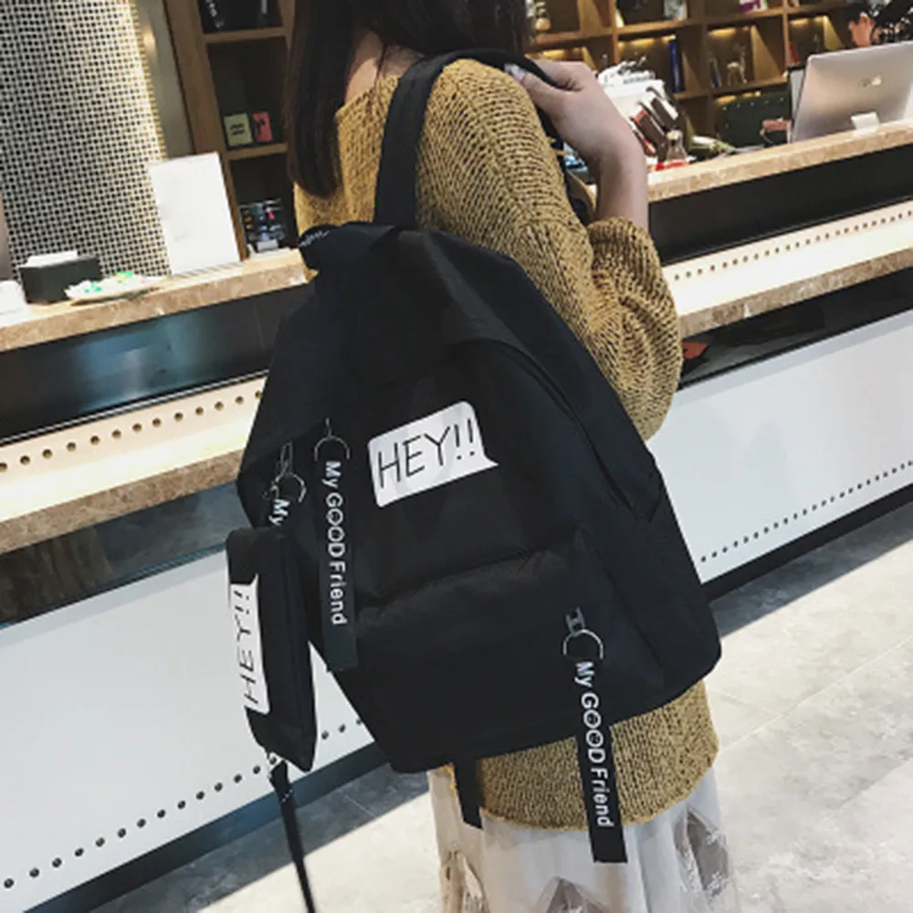 ISHOWTIENDA Unisex Canvas Print Women Men Backpack Two Set Double Shoulder Bag Letter Print Backpack Mochila Mujer
ISHOWTIENDA Unisex Canvas Print Women Men Backpack Two Set Double Shoulder Bag Letter Print Backpack Mochila Mujer