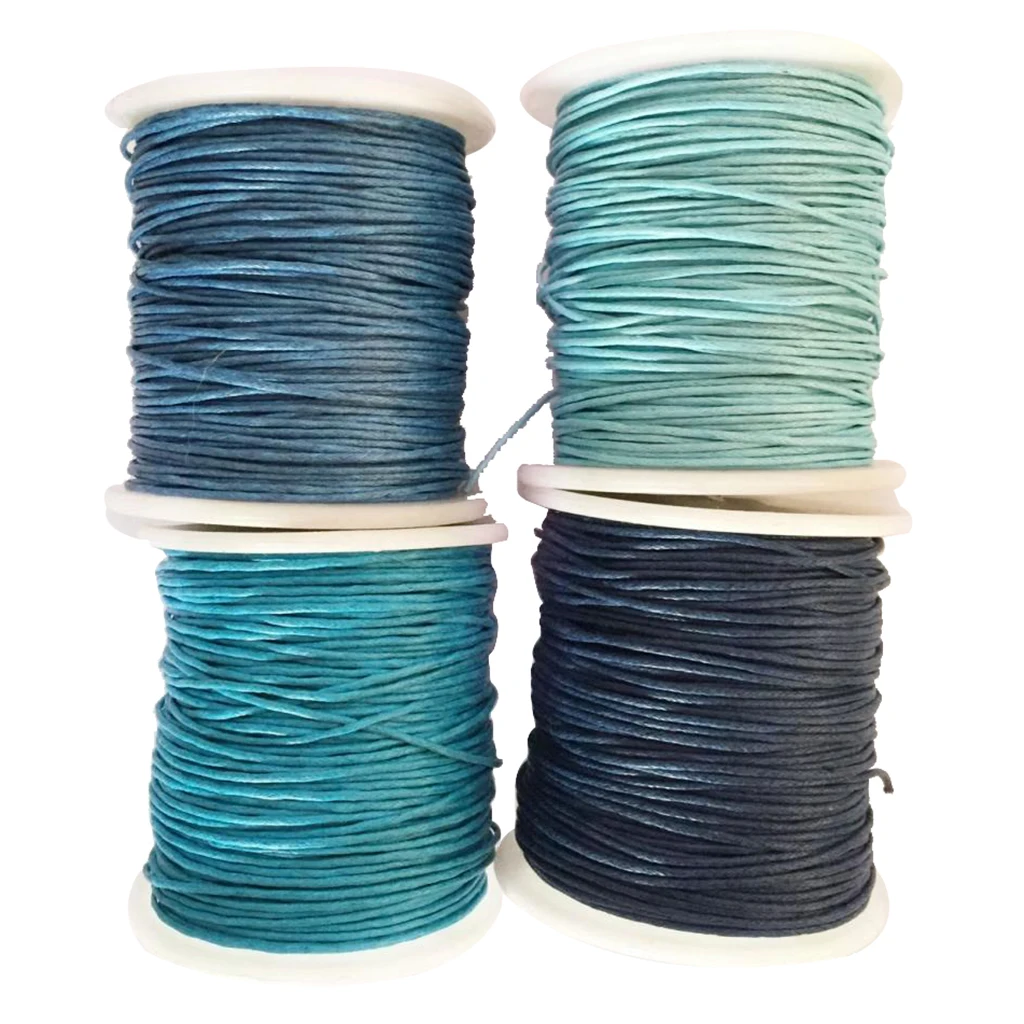 12 Rolls 80 Meters 1mm Waxed Cotton Cords Thread for DIY Bracelet Jewelry Making 12 Colors