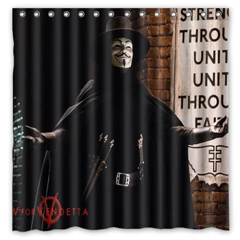 V for Vendetta Printing Waterproof Shower Curtain 100% Mildewproof Polyester Fabric Bath Curtains 72x72inch With 12 Hooks
V for Vendetta Printing Waterproof Shower Curtain 100% Mildewproof Polyester Fabric Bath Curtains 72x72inch With 12 Hooks