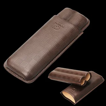 COHIBA Portable Brown Grid Pattern Pure Leather Humidor Cigar Case Holder 2 Tubes
COHIBA Portable Brown Grid Pattern Pure Leather Humidor Cigar Case Holder 2 Tubes