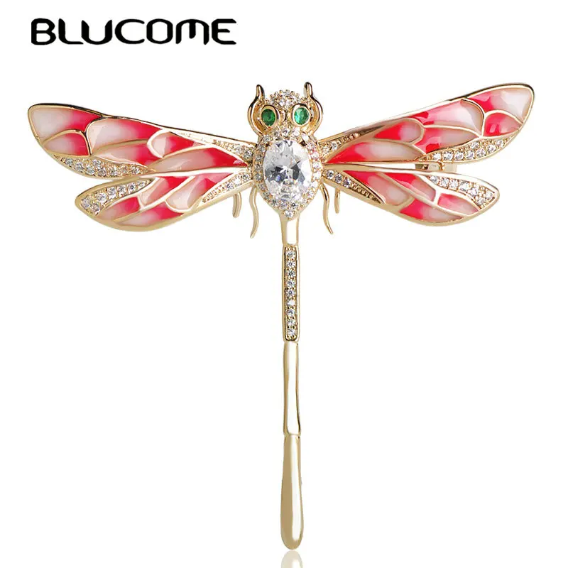 Blucome Luxury Copper Pink Enamel Full Rhinestones Dragonfly Brooches For Women Lady Shirt Scarf Suit Accessories Gold Color Pin
Blucome Luxury Copper Pink Enamel Full Rhinestones Dragonfly Brooches For Women Lady Shirt Scarf Suit Accessories Gold Color Pin
