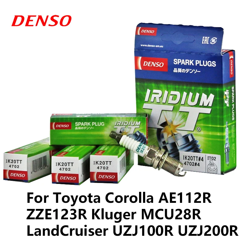 4pieces/set DENSO Car Spark Plug For Toyota Corolla AE112R ZZE123R Kluger MCU28R LandCruiser UZJ100R 200 Iridium Platinum IK20TT
4pieces/set DENSO Car Spark Plug For Toyota Corolla AE112R ZZE123R Kluger MCU28R LandCruiser UZJ100R 200 Iridium Platinum IK20TT