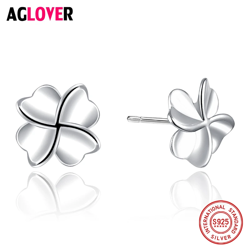 Fashion Jewelry Silver Genuine 925 Stud Earrings Lucky Clover Smooth Flower Sweetheart Accessories Wedding Heart Earrings Women
Fashion Jewelry Silver Genuine 925 Stud Earrings Lucky Clover Smooth Flower Sweetheart Accessories Wedding Heart Earrings Women