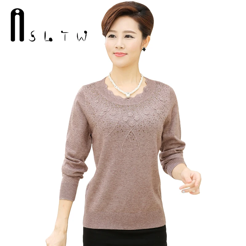 Hot Selling New Plus Size Autumn Winter Cashmere Lotus Leaf Collar Knitwear Mother Sweater With Diamonds Long Sleeve Pullover
Hot Selling New Plus Size Autumn Winter Cashmere Lotus Leaf Collar Knitwear Mother Sweater With Diamonds Long Sleeve Pullover