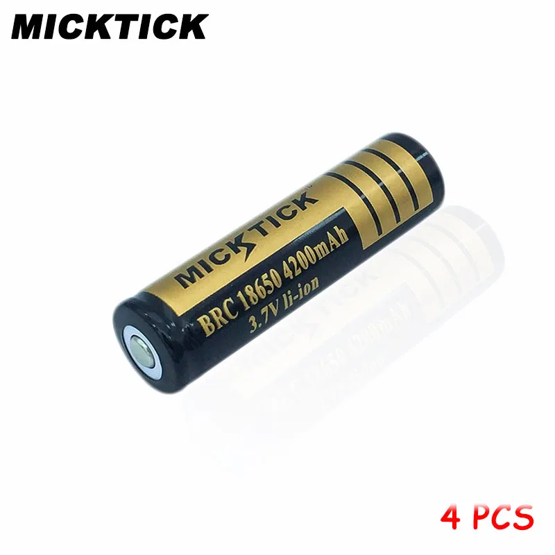 4PCS 3.7V 4200mAh 18650 Battery batteries batteria MICKTICK lithium Li Ion Rechargeable Large Capacity T6 Flashlight clock
4PCS 3.7V 4200mAh 18650 Battery batteries batteria MICKTICK lithium Li Ion Rechargeable Large Capacity T6 Flashlight clock