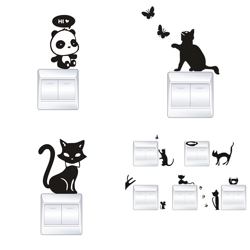 Cute Funny Cat Animal Switch Stickers Home Decoration Wall Stickers For Children Bedroom Living Room Art Parlor Decoration
Cute Funny Cat Animal Switch Stickers Home Decoration Wall Stickers For Children Bedroom Living Room Art Parlor Decoration