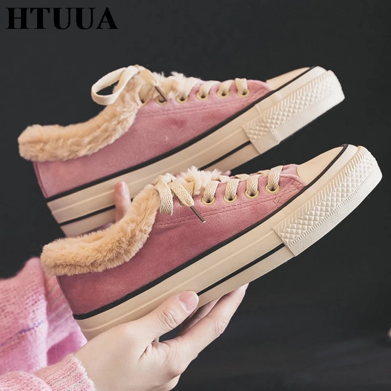 HTUUA Autumn Winter Warm Fur Plush Flat Shoes Women Casual Sneakers High Quality Flock Cotton Shoes Flats Baskets SX1809
HTUUA Autumn Winter Warm Fur Plush Flat Shoes Women Casual Sneakers High Quality Flock Cotton Shoes Flats Baskets SX1809