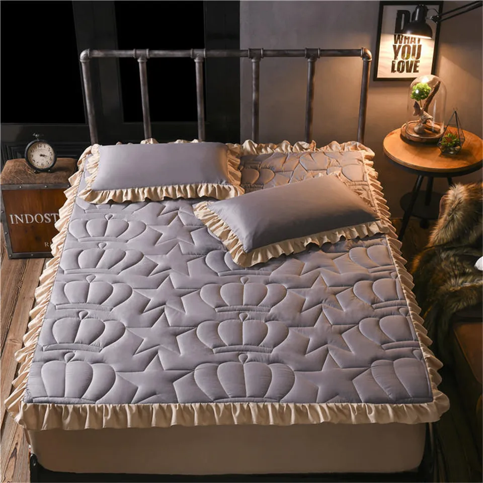 Thicken Cotton Bedspread Sheets For Bed Ruffle Quilted Bed Fitted Sheets Pure Color Adjustable Elastic Sheet Mattress Cover
Thicken Cotton Bedspread Sheets For Bed Ruffle Quilted Bed Fitted Sheets Pure Color Adjustable Elastic Sheet Mattress Cover