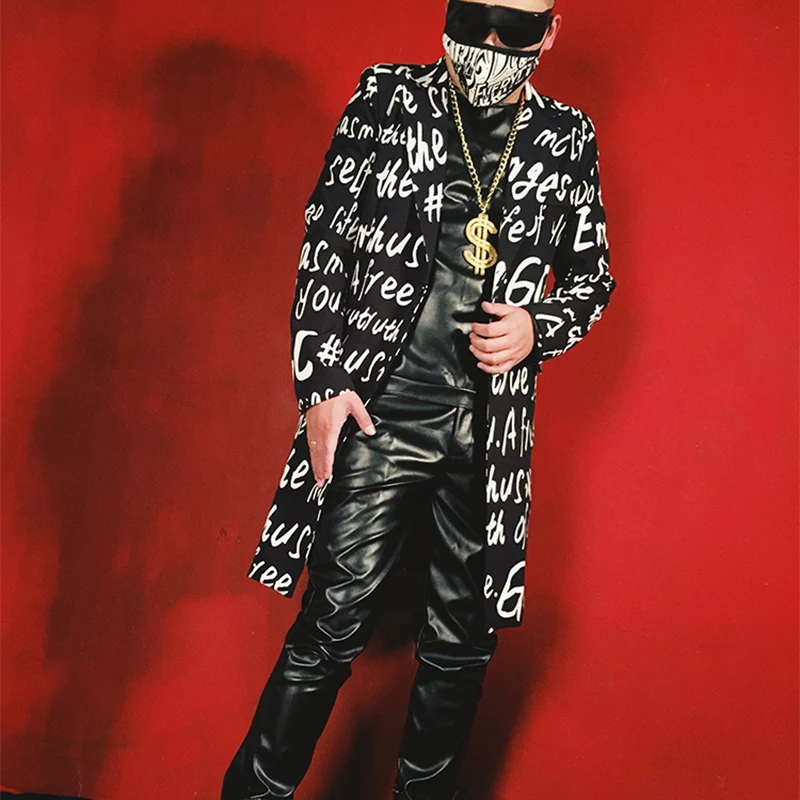 Men Fashion Print Hip Hop Long Casual Blazer Jacket Male Slim Fit Suit Coat Stage Party Clothing Custom Made Costumes
Men Fashion Print Hip Hop Long Casual Blazer Jacket Male Slim Fit Suit Coat Stage Party Clothing Custom Made Costumes