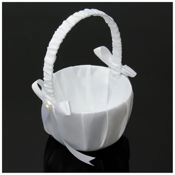 Wedding basket flower bride baskets White Satin Bowknot PEARL Flower Girl Basket Container Wedding Ceremony Party
Wedding basket flower bride baskets White Satin Bowknot PEARL Flower Girl Basket Container Wedding Ceremony Party