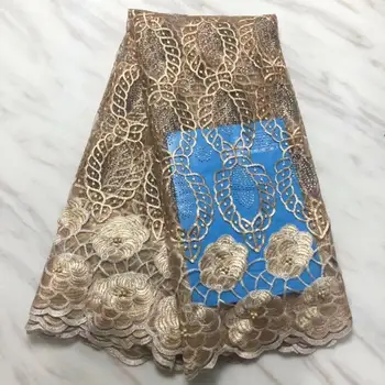 New Gold African Guipure Lace Fabric 2019 High Quality Embroidered French Tulle Mesh Lace Fabric Nigerian Bead For Wedding Dress
New Gold African Guipure Lace Fabric 2019 High Quality Embroidered French Tulle Mesh Lace Fabric Nigerian Bead For Wedding Dress