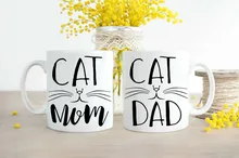 Cat Dad Mugs Cat Mom Mugs coffee mug home decal tea art beer mug Dishwasher Microwave