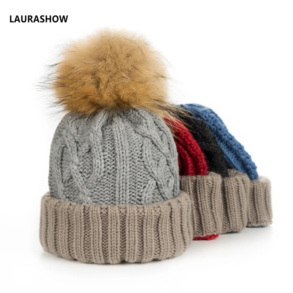 LAURASHOW Baby Winter Real 14cm Mink Fur Ball Beanie Knit Hat Kids Warm Raccoon Pompoms Skullies Beanies Wool Cap
LAURASHOW Baby Winter Real 14cm Mink Fur Ball Beanie Knit Hat Kids Warm Raccoon Pompoms Skullies Beanies Wool Cap