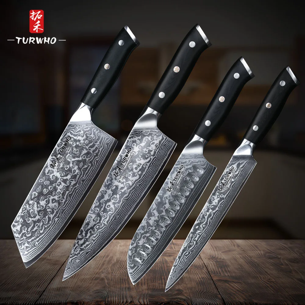 TURWHO 4PCS Kitchen Knife Set Damascus Stainless Steel Cleaver Chef Santouku Knife Deal with Meat Vegetables Fruits Kitchen Sets
TURWHO 4PCS Kitchen Knife Set Damascus Stainless Steel Cleaver Chef Santouku Knife Deal with Meat Vegetables Fruits Kitchen Sets