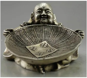 Collectible Decorated Old Handwork Tibet Silver Carve Buddha Hold Dustpan Statue
Collectible Decorated Old Handwork Tibet Silver Carve Buddha Hold Dustpan Statue