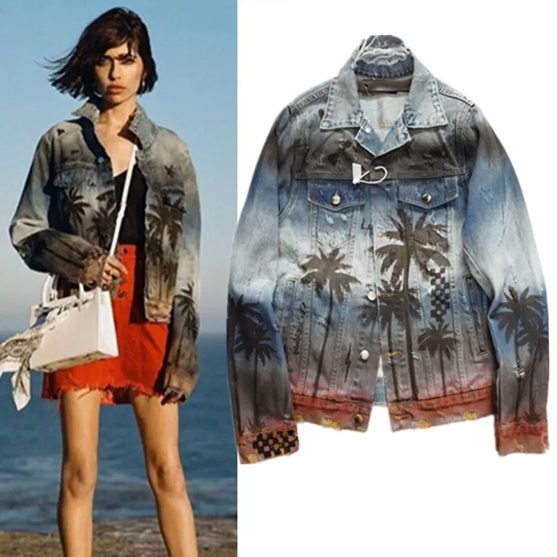 Unisex 2019 Spring Autumn Runway Denim Jacket Women Beach Retro Print Coats Jeans Ripped Holes High Street Cool Rock Coats NZ06
Unisex 2019 Spring Autumn Runway Denim Jacket Women Beach Retro Print Coats Jeans Ripped Holes High Street Cool Rock Coats NZ06