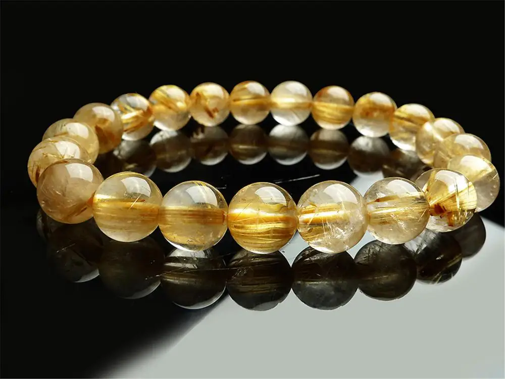Genuine Natural Brazil Gold Rutilated Quartz Crystal Woman Titanium Gemstone 9.5mm Best Round Beads Bracelet Jewelry Bangle AAAA
Genuine Natural Brazil Gold Rutilated Quartz Crystal Woman Titanium Gemstone 9.5mm Best Round Beads Bracelet Jewelry Bangle AAAA