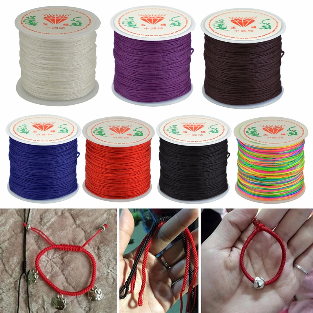 0.8mm Nylon Cord Thread Chinese Knot Cord Macrame Bracelet Braided StringDIY Tassels Beading Handmade