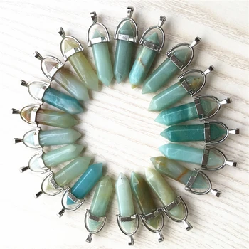 Hot Natural Stone Amazons Pillar Pendants Fashion Healing Charms Bullet Pendulum Necklace Making Accessories Wholesale 24PCS Lot
Hot Natural Stone Amazons Pillar Pendants Fashion Healing Charms Bullet Pendulum Necklace Making Accessories Wholesale 24PCS Lot