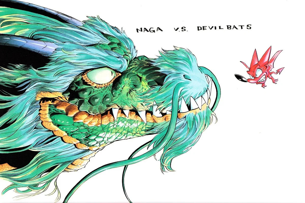 Naga vs. devil bats PMD275 Настенный декор тканевый постер с рисунком на заказ (рамка в