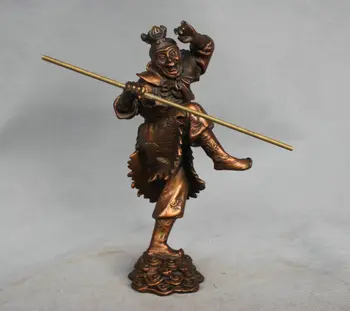 8" China Mythology Bronze Sun Wukong Monkey King Hold Stick Statue 
8" China Mythology Bronze Sun Wukong Monkey King Hold Stick Statue